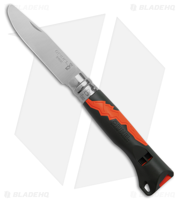 Opinel Outdoor Junior No 7 Folding Knife Black / Orange Polymer (3" Satin)