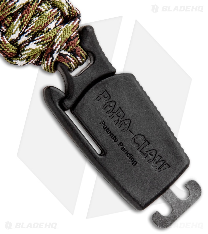 Outdoor Edge Para Claw Paracord Bracelet Knife Green Camo (1.37" Black SW)