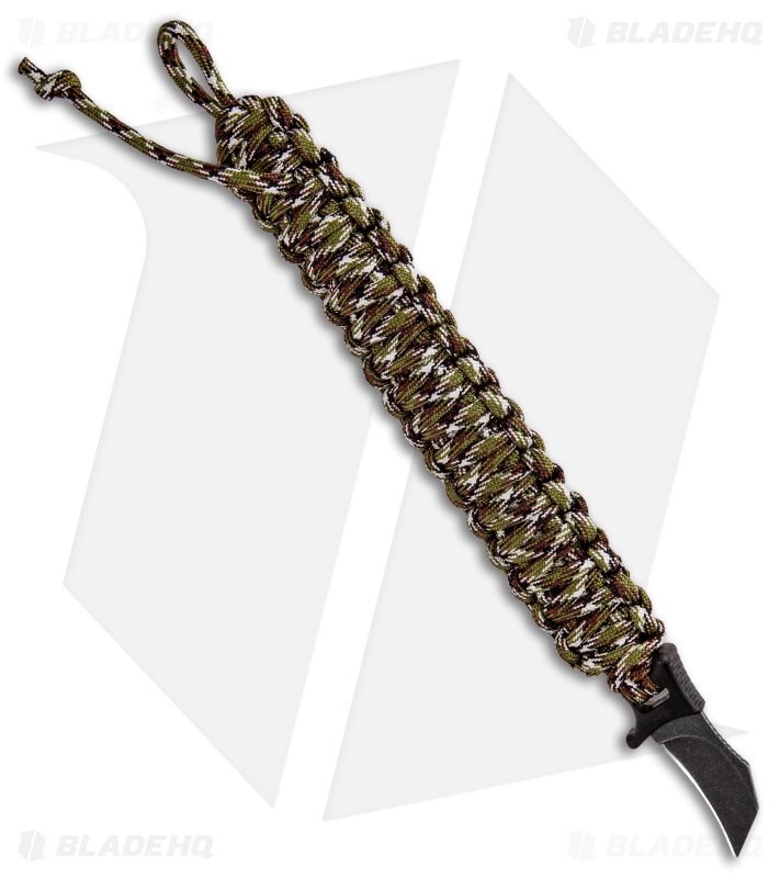 Outdoor Edge Para Claw Paracord Bracelet Knife Green Camo (1.37" Black SW)