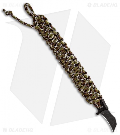 Outdoor Edge Para Claw Paracord Bracelet Knife Green Camo (1.37" Black SW)