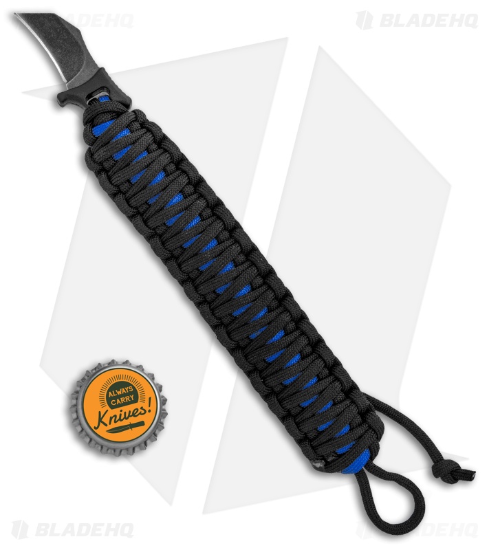 Outdoor Edge Para Claw Paracord Bracelet Knife Thin Blue Line (1.37" Black SW)