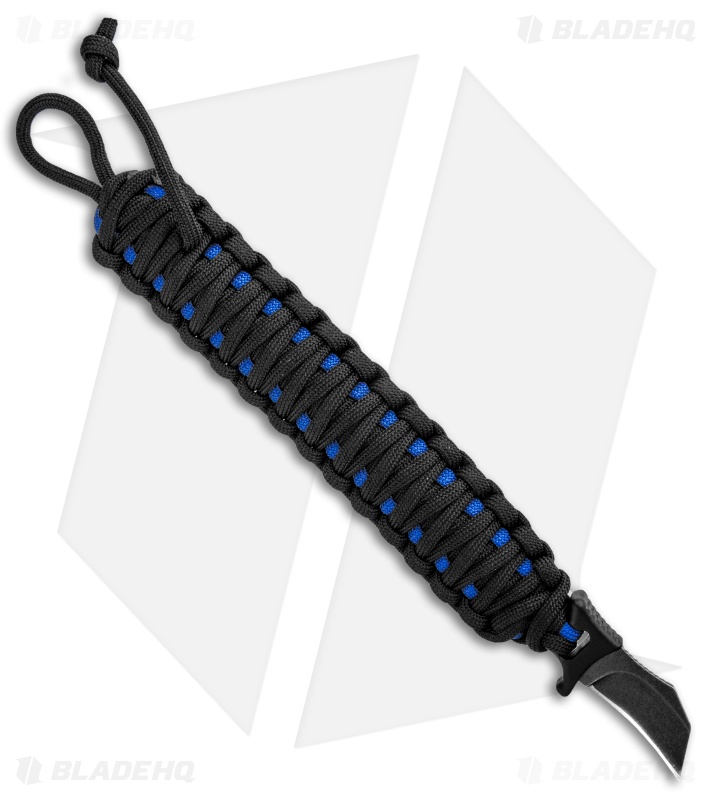 Outdoor Edge Para Claw Paracord Bracelet Knife Thin Blue Line (1.37" Black SW)