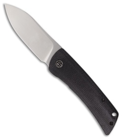 Petrified Fish Flavorist Drop Point Liner Lock Knife Black Micarta (3.1" Satin)