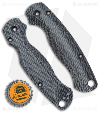 Flytanium Custom Black Canvas Micarta Lotus Scales for Spyderco Paramilitary 2