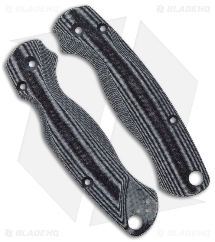 Flytanium Custom Black Linen Micarta Lotus Scales for Spyderco Paramilitary 2