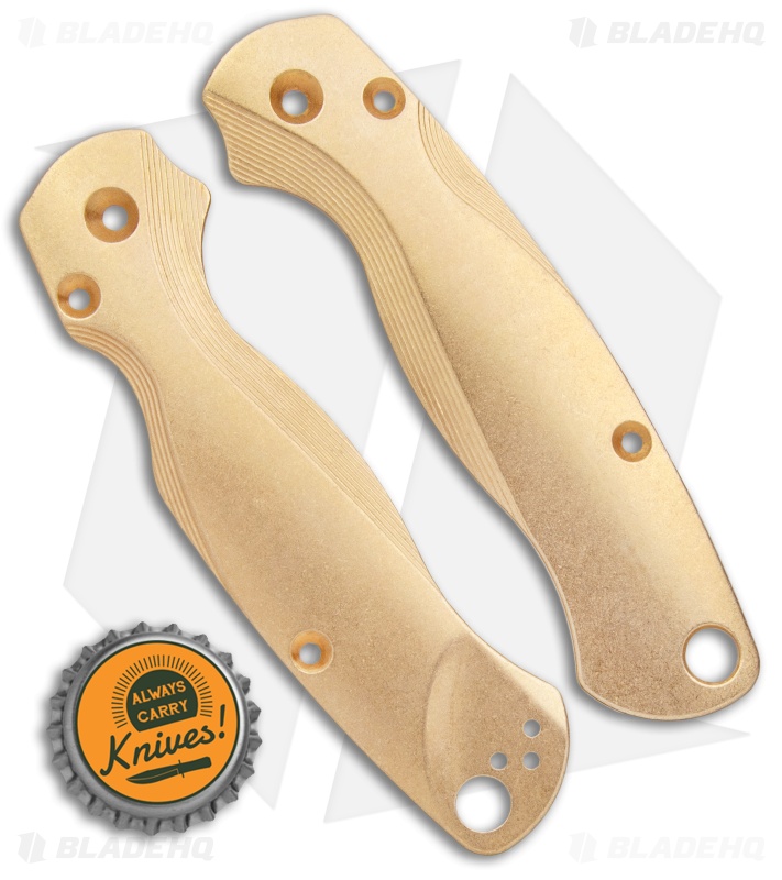 Flytanium Custom Brass Lotus Scales for Spyderco