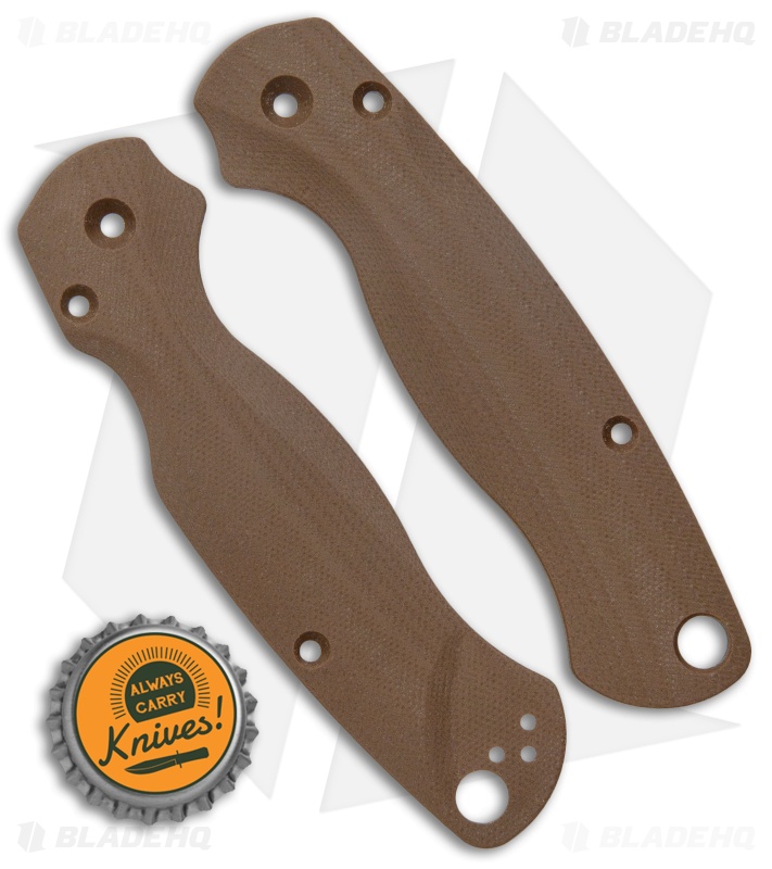 Flytanium Custom Earth Brown G-10 Lotus Scales for Spyderco