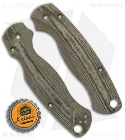 Flytanium Custom Green Linen Micarta Lotus Scales for Spyderco Paramilitary 2