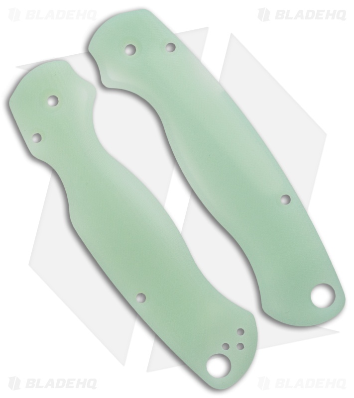 Flytanium Custom Natural Jade G-10 Lotus Scales for Spyderco Paramilitary 2