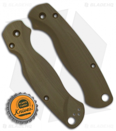 Flytanium Custom OD Green G-10 Lotus Scales for Spyderco Paramilitary 2