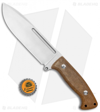 PMP Knives Arctos Fixed Knife Natural Canvas Micarta (6.9" Satin)