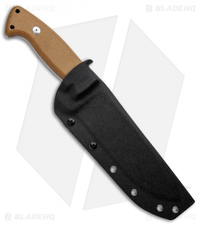 PMP Knives Arctos Fixed Knife Natural Canvas Micarta (6.9" Satin)