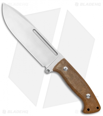 PMP Knives Arctos Fixed Knife Natural Canvas Micarta (6.9" Satin)