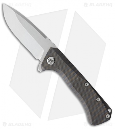 PMP Knives Revenge II Frame Lock Knife Flame Titanium  (3.75" Stonewash M390)