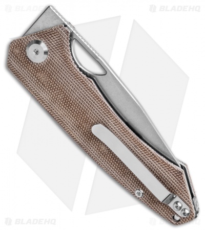 PMP Knives Spartan Liner Lock Knife Brown Micarta (3.25" Stonewash)