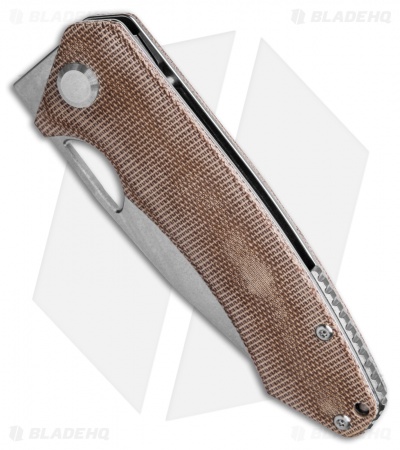 PMP Knives Spartan Liner Lock Knife Brown Micarta (3.25" Stonewash)
