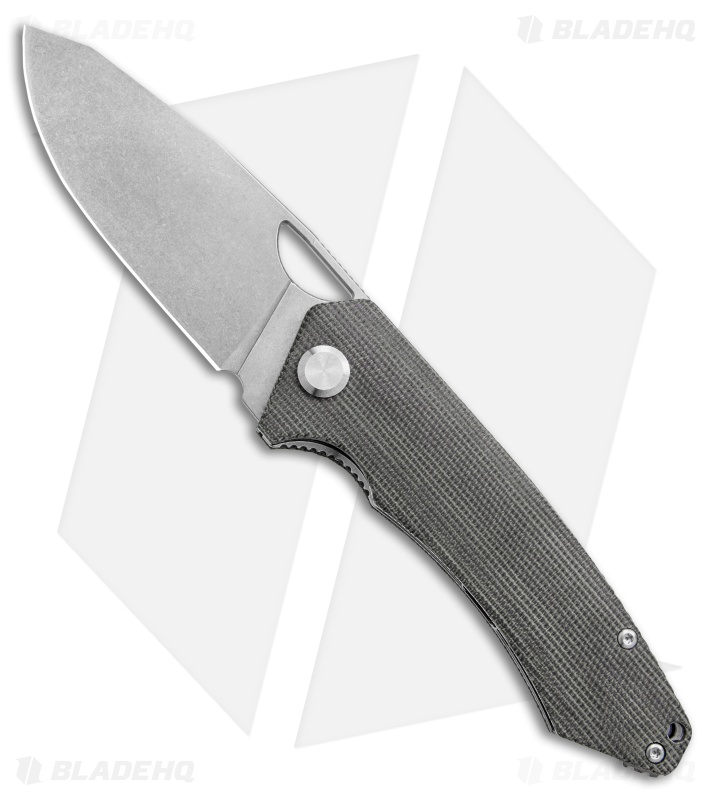PMP Knives Spartan Liner Lock Knife Green Micarta (3.3" Stonewash)