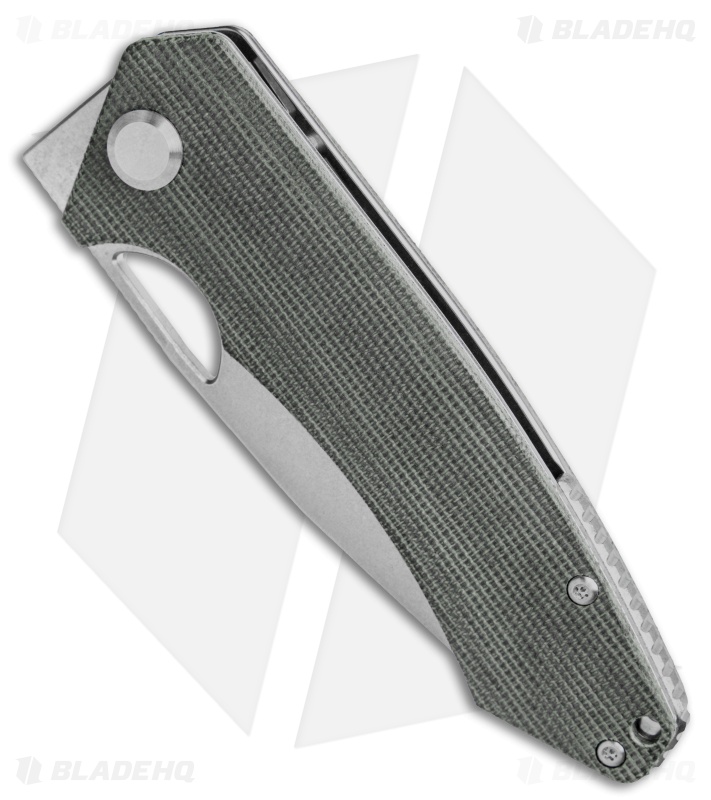 PMP Knives Spartan Liner Lock Knife Green Micarta (3.3" Stonewash)