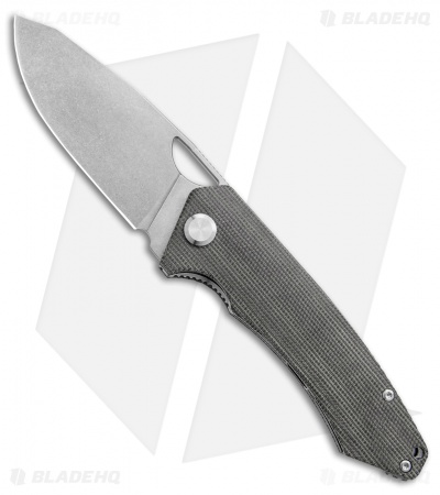 PMP Knives Spartan Liner Lock Knife Green Micarta (3.3" Stonewash)