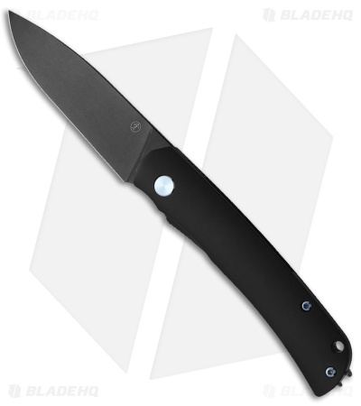 PMP Knives User II Frame Lock Knife Black Titanium /w Blue Screws (3" Black)