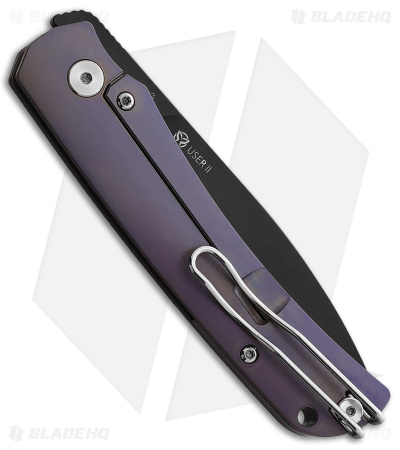 PMP Knives User II Frame Lock Knife Purple/Copper Titanium (3" Black)