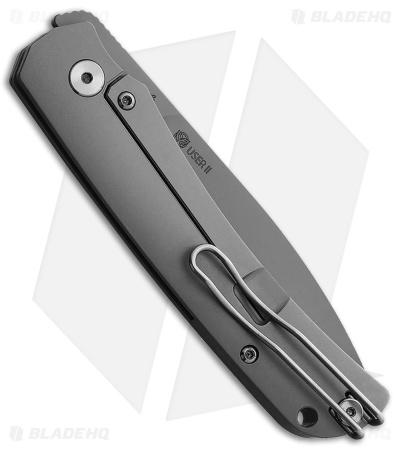 PMP Knives User II Frame Lock Knife Gray Titanium (3" Bead Blast)