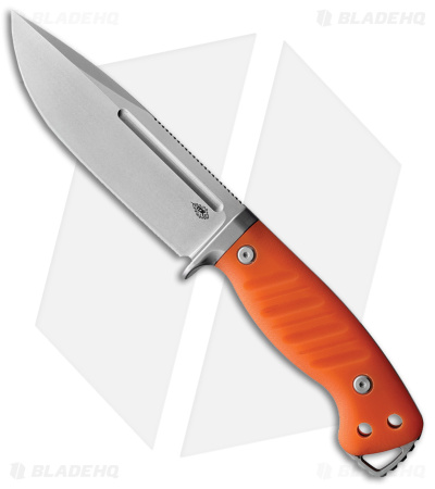 PMP Knives Warthog Fixed Blade Knife Orange G-10 (5" Stonewash)