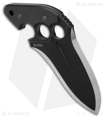 Asheville Steel Paragon Grau Pistol Grip Push Dagger Knife Black G-10/CF (6" D2)
