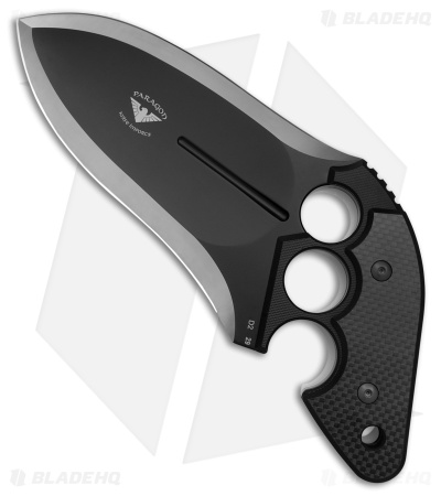 Asheville Steel Paragon Grau Pistol Grip Push Dagger Knife Black G-10/CF (6" D2)