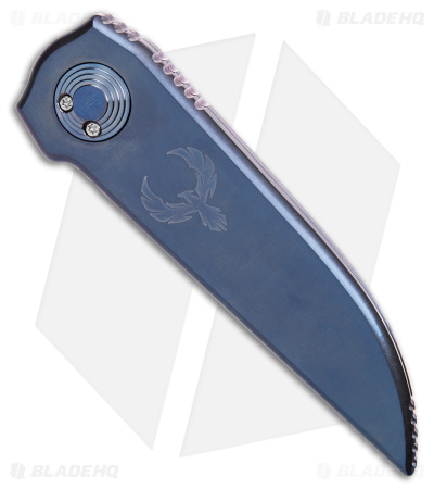 Paragon Phoenix Knife Blue Stonewash Titanium (3.9" Stonewash) CPM S35VN