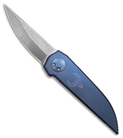 Paragon Phoenix Knife Blue Stonewash Titanium (3.9" Stonewash) CPM S35VN