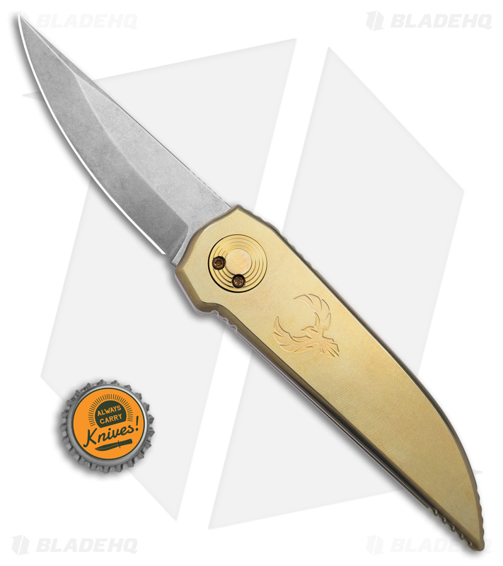 Paragon Phoenix Knife Gold Stonewash Titanium (3.9" SW S35VN) 