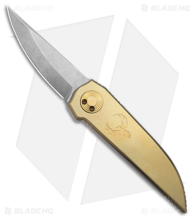 Paragon Phoenix Knife Gold Stonewash Titanium (3.9" SW S35VN) 
