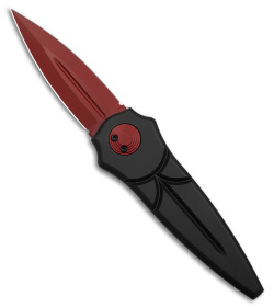 Paragon Warlock-X Folding Knife Black Aluminum (4" Red) Red Hardware 