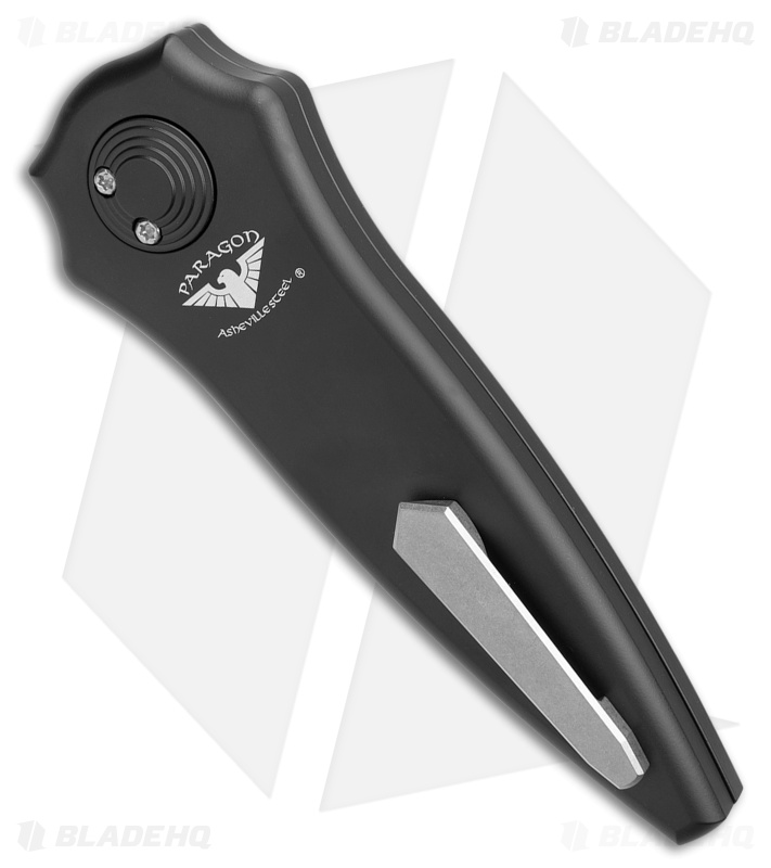 Paragon Warlock-X Folding Knife Smooth Black Cerakote (3.9" Satin 1-Groove)