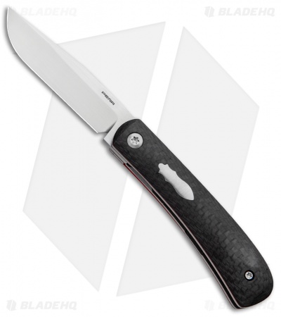 Pena Knives Custom Front Flipper Trapper Knife Carbon Fiber #2 (2.5" Satin)