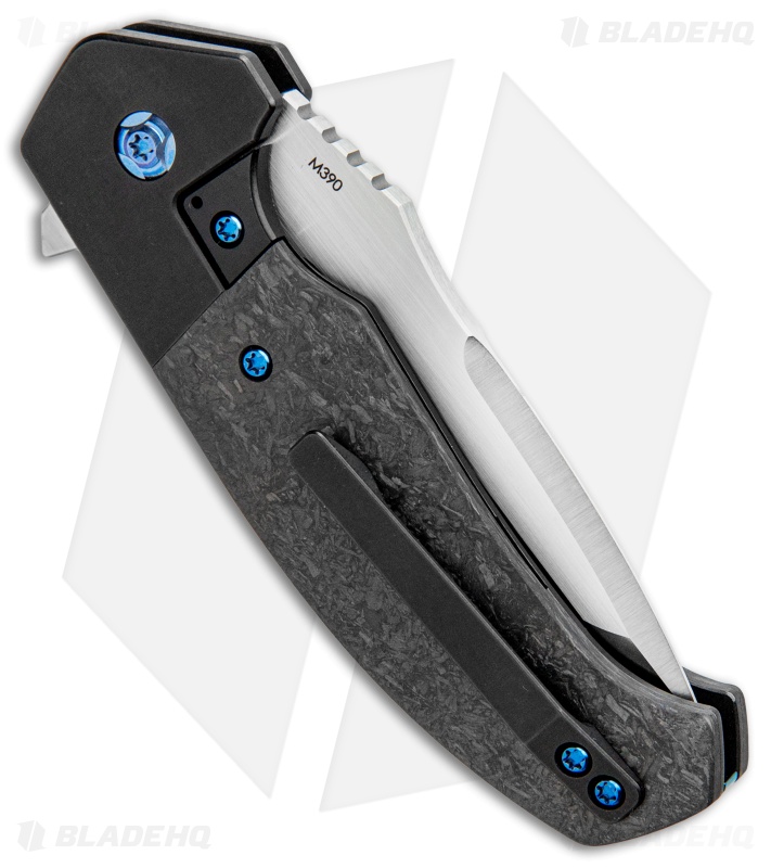 Pena Knives Mini Diesel Frame Lock Flipper Knife Marble CF (3.25" Satin)