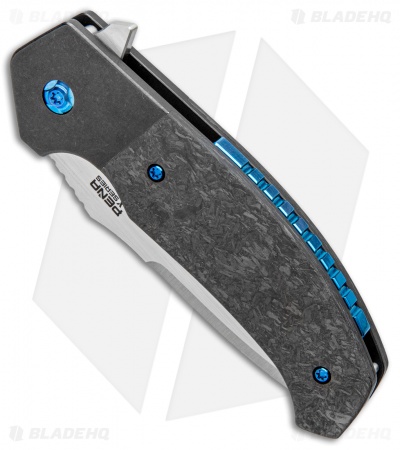 Pena Knives Mini Diesel Frame Lock Flipper Knife Marble CF (3.25" Satin)