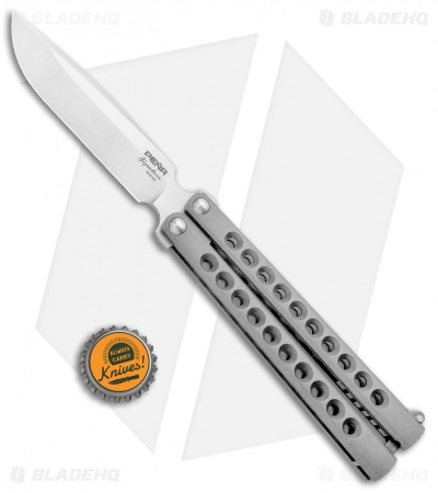 Pena Knives Mid-Tech Penasong Butterfly Knife Titanium (4.5" Satin)