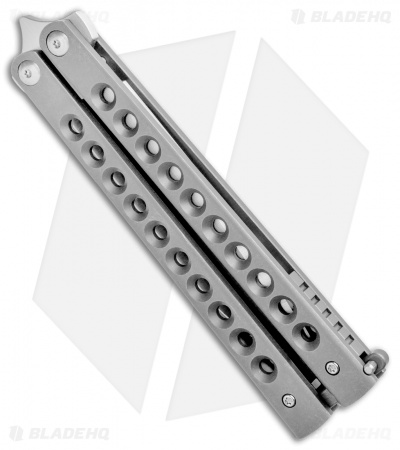 Pena Knives Mid-Tech Penasong Butterfly Knife Titanium (4.5" Satin)