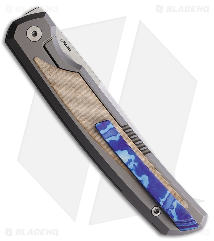 Pena Knives Sicario Frame Lock Knife Ti + Antique White Micarta (3.63" Satin M4)