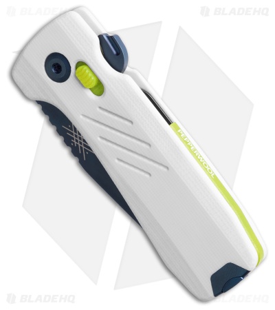 Pepperwool Merino MM Crossbar Lock Knife White G-10 (2.25" Blue)