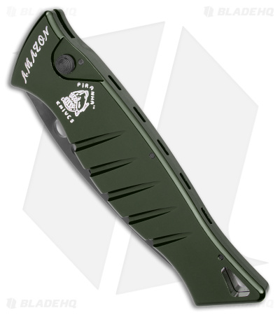 Piranha Amazon Automatic Knife Green (3.45" Black)