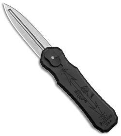 Piranha Excalibur OTF Automatic Knife Black Aluminum (3.2" Stonewash)