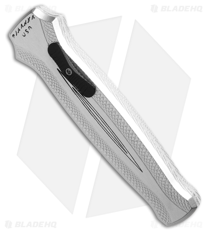 Piranha Knives Rated-R  D/A OTF Auto Knife Silver Aluminum (3.5" Mirror) P-19S