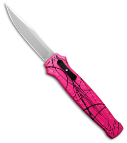 Piranha Rated-X  D/A Clip  Point OTF Auto Knife Pink Alum (3.5" Mirror) P-19PK