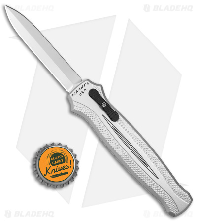 Piranha Rated-X D/A Dagger OTF Automatic Knife Silver (3.5" Mirror) P-20S