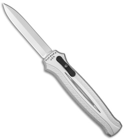 Piranha Rated-X D/A Dagger OTF Automatic Knife Silver (3.5" Mirror) P-20S