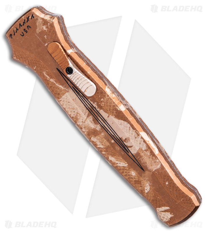 Piranha Rated-X Dagger D/A OTF Automatic Knife Tan Camo Aluminum (3.5" Black)