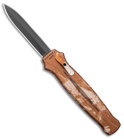 Piranha Rated-X Dagger D/A OTF Automatic Knife Tan Camo Aluminum (3.5" Black)